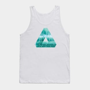 Artistic Geometric Triangle With A Calm Forest Scene Tank Top